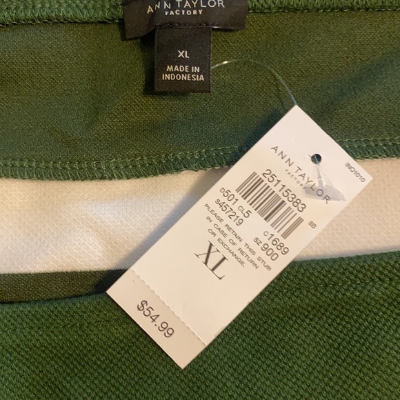 Green and White Off The Shoulder Top - Picture 2 of 3